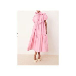 Sister Jane bow midi dress in raspberry pink